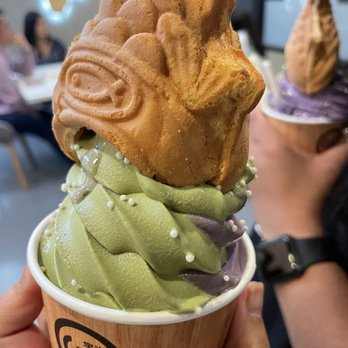 Uji Time Dessert - Matcha Ube upside down ahboong - Desserts Near Me - Concord, California Uji Time Dessert - Matcha Ube upside down ahboong - Desserts Near Me - Concord, California