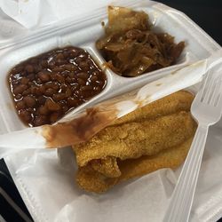 Papa Turney's - Catfish Plate Baked Beans Grilled Cabbage