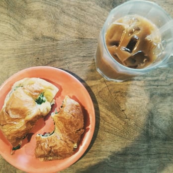 Talk Kaimuki - croissant sammie with spinach and an iced americano - yum! - Coffee & Tea Near Me - Honolulu, Hawaii Talk Kaimuki - croissant sammie with spinach and an iced americano - yum! - Coffee & Tea Near Me - Honolulu, Hawaii