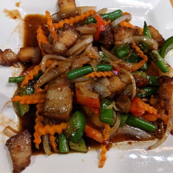 Eattini Thai Kitchen - crispy pork w/ chinese broccoli - Thai Near Me - Ellicott City, Maryland