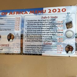 The Taste of Africa - Menu 2022