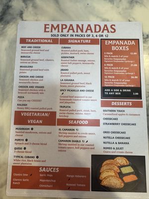 Menu photo 5 The Empanada Factory Wake Forest, NC