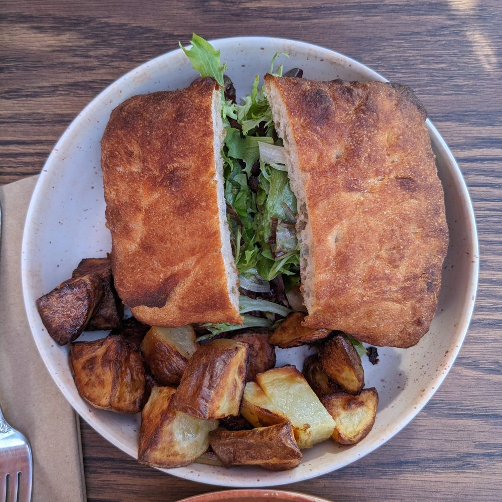 Sorbu Paninoteca - Eggplant paneer sandwich with potatoes - Food Trucks Near Me - Portland, Oregon