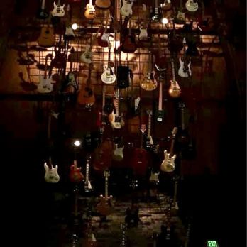 Hard Rock Cafe - Guitar display on ceiling. - Burgers Near Me - Honolulu, Hawaii