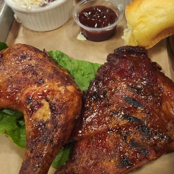 Frisella's Roastery - Quarter chicken and pork ribs with coleslaw and baked potatoes - Barbeque Near Me - Glendora, California Frisella's Roastery - Quarter chicken and pork ribs with coleslaw and baked potatoes - Barbeque Near Me - Glendora, California