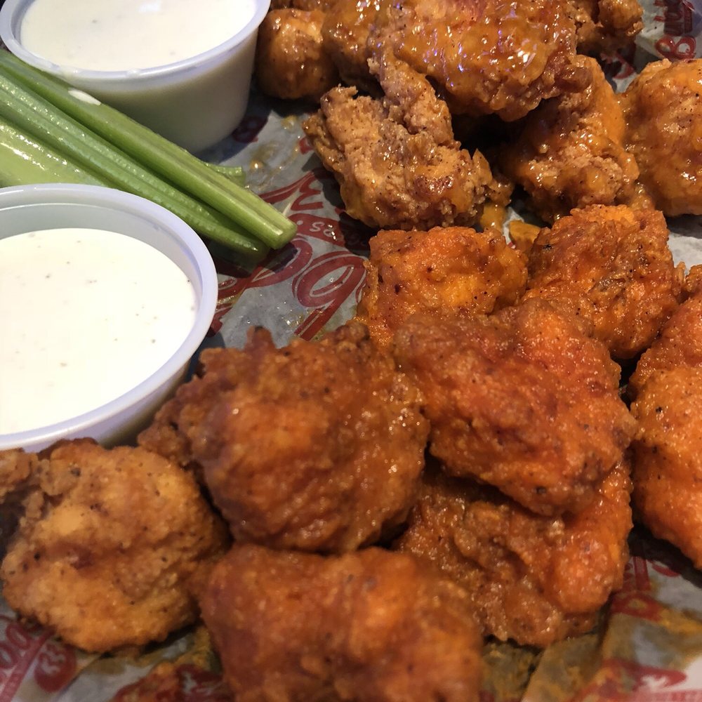 Bubba's 33 - Boneless Mild and Shotgun wings! So delish. - Burgers Near Me - Universal City, Texas Bubba's 33 - Boneless Mild and Shotgun wings! So delish. - Burgers Near Me - Universal City, Texas