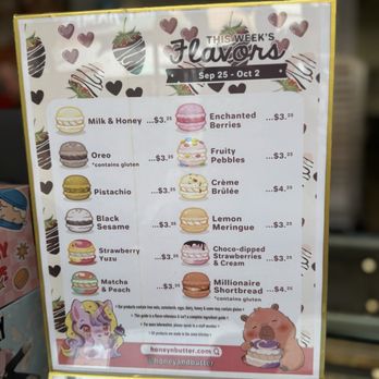 Honey & Butter Macarons - Menu 09.27.25 - Macarons Near Me - Irvine, California Honey & Butter Macarons - Menu 09.27.25 - Macarons Near Me - Irvine, California