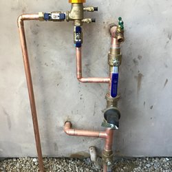 Allegiance Water Services - "Main rebuild". Always check to see if you have a working ball valve, hose bibb, vacuum breaker, and pressure reducing valve at your main.