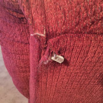 Big Bear Vacations - Close up of exposed nail in 70's style recliner. Fancy. - Vacation Rentals Near Me - Big Bear Lake, California