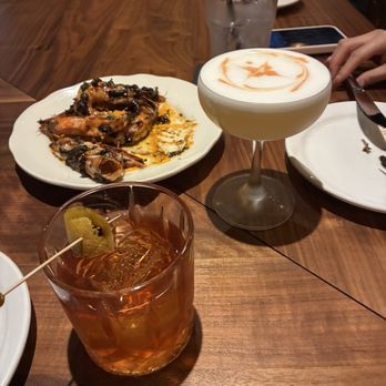 Frank And Margie's - An old fashioned and two pear drink with prawns - Italian Near Me - Round Rock, Texas Frank And Margie's - An old fashioned and two pear drink with prawns - Italian Near Me - Round Rock, Texas