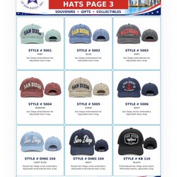 Great Souvenirs of San Diego - San Diego hats