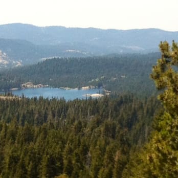 Stanislaus National Forest - View from top of the trail of Lake Alpine - Campgrounds Near Me - Sonora, California