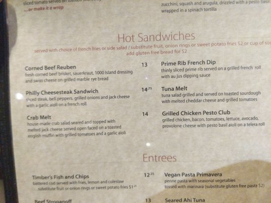 Menu photo 7 Timbers At the Lodge Roseville, CA