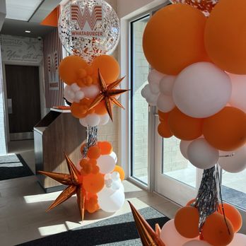 Whataburger - Entrance with grand opening balloons - Breakfast & Brunch Near Me - Cibolo, Texas