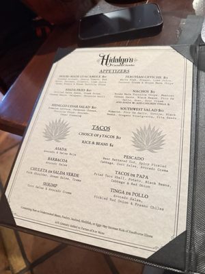 Menu photo 1 Hidalgo’s Cocina & Cócteles Fullerton, CA Menu photo 1 Hidalgo’s Cocina & Cócteles Fullerton, CA