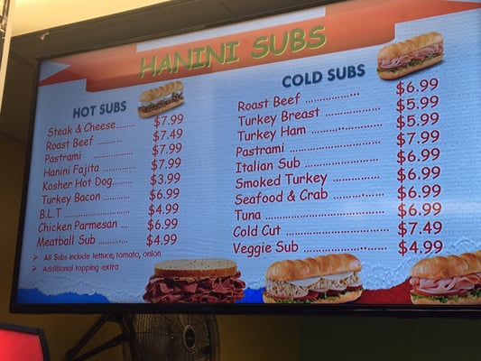 Menu photo 4 Hanini Subs Akron, OH