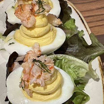 Monkeypod Kitchen - Deviled eggs with lobster - Tacos Near Me - Honolulu, Hawaii Monkeypod Kitchen - Deviled eggs with lobster - Tacos Near Me - Honolulu, Hawaii