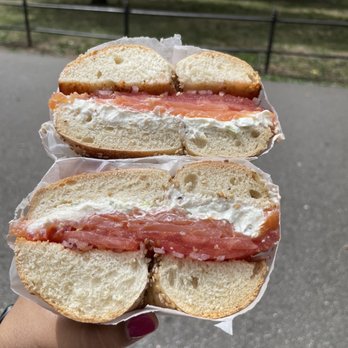 Frankel's Delicatessen - Sesame bagel with scallion cream cheese, regular lox, tomatoes & onions - no capers - Delis Near Me - Brooklyn, New York Frankel's Delicatessen - Sesame bagel with scallion cream cheese, regular lox, tomatoes & onions - no capers - Delis Near Me - Brooklyn, New York