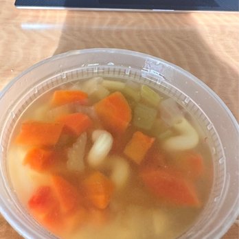 The Blossom Cafe - Chicken soup (and the edge of my laptop) - Breakfast & Brunch Near Me - Norridge, Illinois