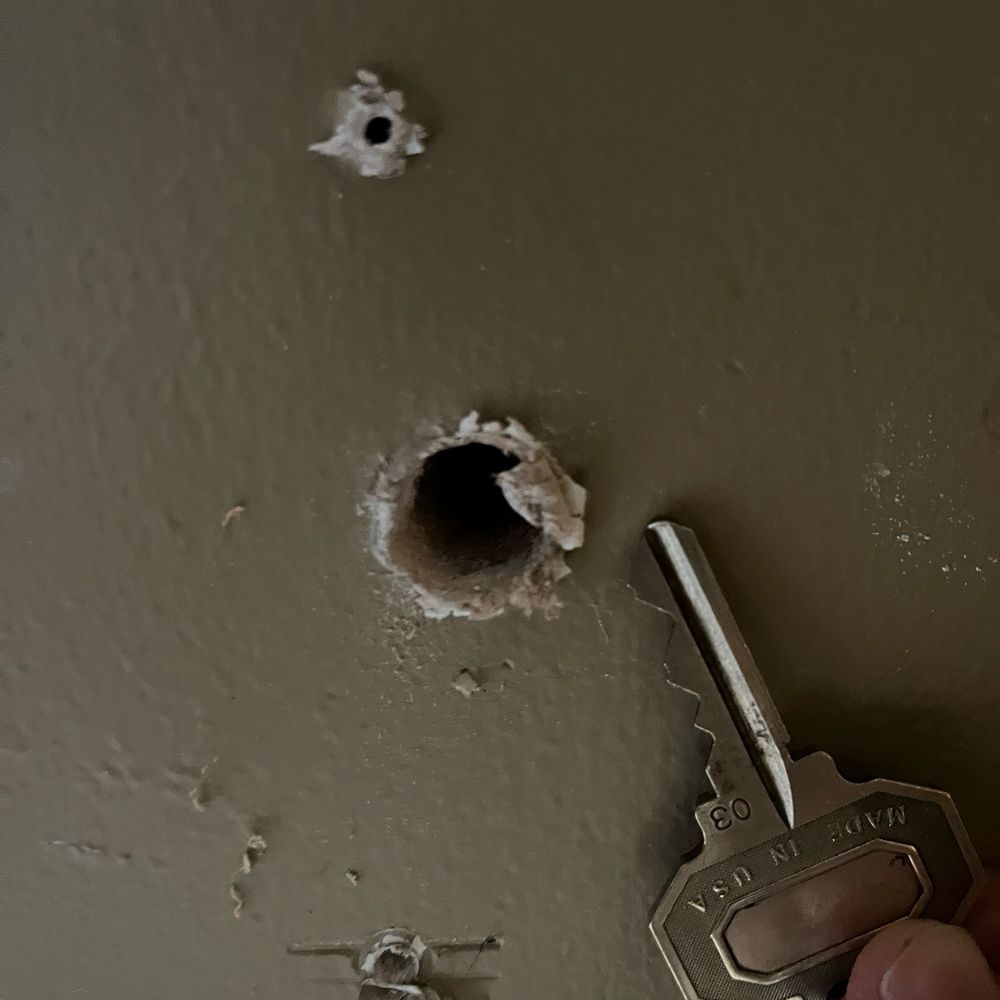 Frontier Internet - This shows the size of the hole they drilled through my interior/exterior wall. - Telecommunications Near Me Frontier Internet - This shows the size of the hole they drilled through my interior/exterior wall. - Telecommunications Near Me