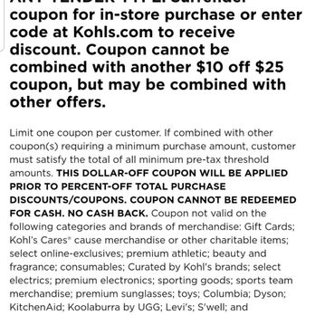 Kohl's - All that was on the excluded list - Department Stores Near Me - PICKERINGTON, Ohio