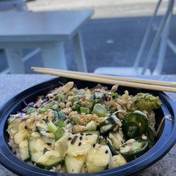Build Yo Poke - Sesame Chicken Bowl. Very vibrant, welcoming trendy spot. Absolutely loved the Wasbi Mayo