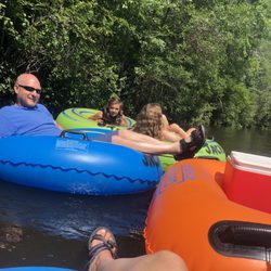 Jack's Canoe Rental - Tethered together...wish we had a speaker.