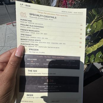 Louisiana Purchase - Menú - Cocktail Bars Near Me - San Diego, California