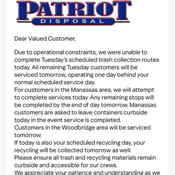 Patriot Disposal - Recycling Center Near Me Patriot Disposal - Recycling Center Near Me