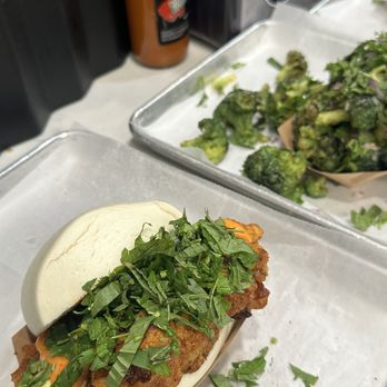 Ekiben - Spicy Neighborhood Bird Bun, Tempura Broccoli - Asian Fusion Near Me - Baltimore, Maryland Ekiben - Spicy Neighborhood Bird Bun, Tempura Broccoli - Asian Fusion Near Me - Baltimore, Maryland
