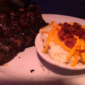Texas Roadhouse - 1/2 slab of "fall off the bone" ribs with bacon and cheese mashed potatoes. - Barbeque Near Me - Cranston, Rhode Island Texas Roadhouse - 1/2 slab of "fall off the bone" ribs with bacon and cheese mashed potatoes. - Barbeque Near Me - Cranston, Rhode Island