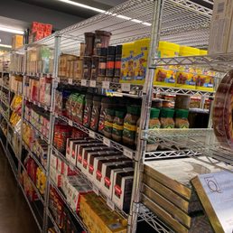 a variety of products on shelves a variety of products on shelves