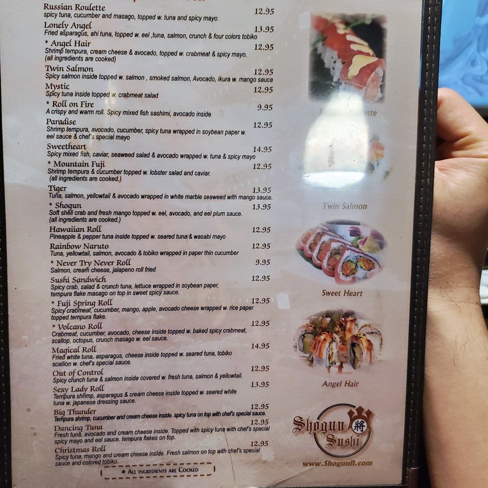 Shogun Sushi - Menu - Sushi Bars Near Me - Tampa, Florida Shogun Sushi - Menu - Sushi Bars Near Me - Tampa, Florida