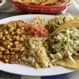 Fish Tacos w/ Cauliflower Rice & Spicy White Beans!