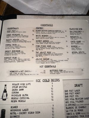Menu photo 3 Bar Poet Toronto, ON
