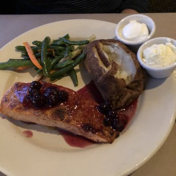 The Common Man Restaurant - Blueberry glazed pan seared salmon - American Near Me - Lincoln, New Hampshire The Common Man Restaurant - Blueberry glazed pan seared salmon - American Near Me - Lincoln, New Hampshire