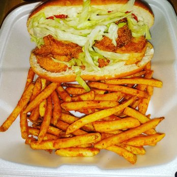 Beck's On Da Go - Shrimp PoBoy with season fries - Desserts Near Me - Houston, Texas Beck's On Da Go - Shrimp PoBoy with season fries - Desserts Near Me - Houston, Texas