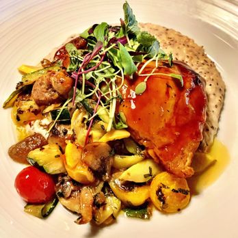 Grand Olde Station - Bourbon Chicken Thighs entree was absolutely delicious! - New American Near Me - Lake Toxaway, North Carolina