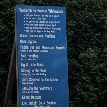 Pocono Whitewater - Signs by the safety lecture space - Boating Near Me - Jim Thorpe, Pennsylvania