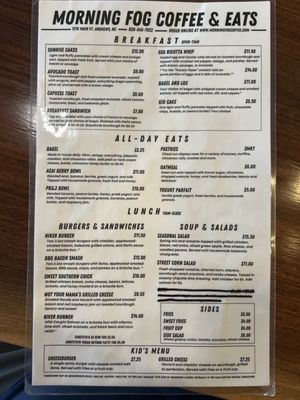 Menu photo 1 Morning Fog Coffee & Eats Andrews, NC Menu photo 1 Morning Fog Coffee & Eats Andrews, NC
