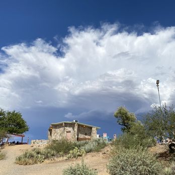 Sunset Point Rest Area - Looking up towards parking from the viewpoint - Rest Stops Near Me - Congress, Arizona