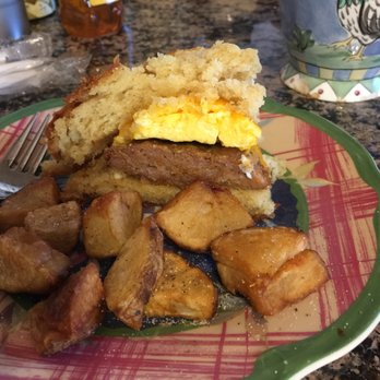 Half & Half - Sausage biscuit cut in half at home - Breakfast & Brunch Near Me - St. Louis, Missouri Half & Half - Sausage biscuit cut in half at home - Breakfast & Brunch Near Me - St. Louis, Missouri