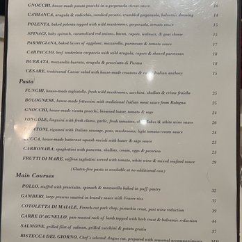 Ca'Bianca Ristorante Italiano - Menu - Italian Near Me - Santa Rosa, California