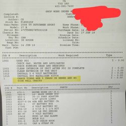 Western R V Country - Dealer pre delivery indicating tires less than 5 years old