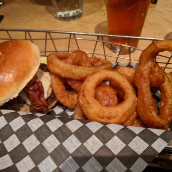 Eddie Burger + Bar - Burger and onion rings - Burgers Near Me - Banff, Alberta Eddie Burger + Bar - Burger and onion rings - Burgers Near Me - Banff, Alberta