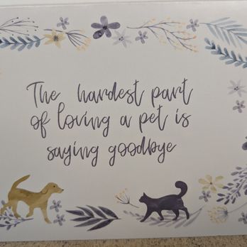 Peak Pet Urgent Care - The front. Of the sympathy card from Peak Pet Urgent Care. - Veterinarians Near Me - Reno, Nevada