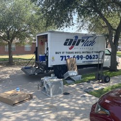 Air Tech of Houston AC & Plumbing - Out with the old, in with the new! My old coil and condenser.