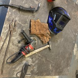 Welding tools of the trade, most key is the fire extinguisher in which can save you from yourself.