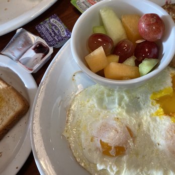 Corky's Kitchen & Bakery - Eggs over easy with fruit, there was also turkey Sausage but I had taken a bite and I don't like pics with eaten food. - Bakeries Near Me - Eastvale, California Corky's Kitchen & Bakery - Eggs over easy with fruit, there was also turkey Sausage but I had taken a bite and I don't like pics with eaten food. - Bakeries Near Me - Eastvale, California