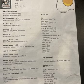 Hash and Smash - Menu for breakfast - Breakfast & Brunch Near Me - Beaver, Pennsylvania